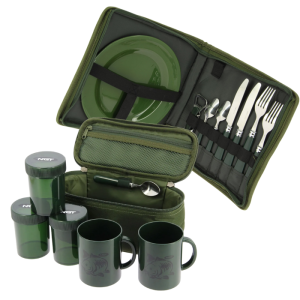 NGT Fishing Brew Kit Set – Cutlery, 2 Cups, 3 Pots, Tea Case Carp Tackle Camping - Image 1